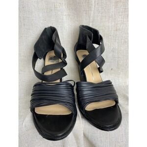 Dolce Vita Black Open Toe Platform Leather Heel Sandals Size 8.5